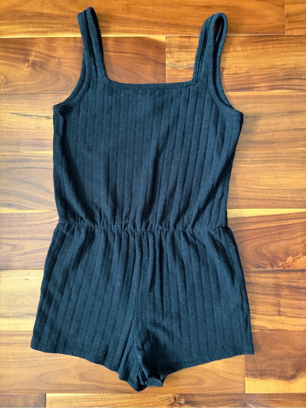 Volcom Women’s Black Ribbed Tank Romper XS